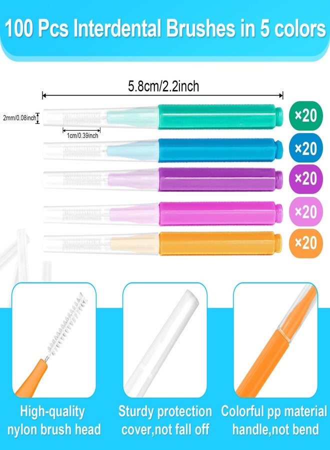 RAINFLOW 100 Pcs Interdental Brushes Between-Teeth Disposable Braces Brush for Teeth,Interproximal Dental Brush Picks,Toothpick Dental Flossing Oral Hygiene Cleaning for Home,Travel,Work,School - Image 2